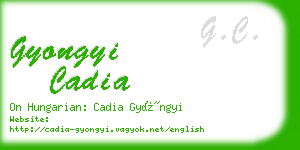 gyongyi cadia business card